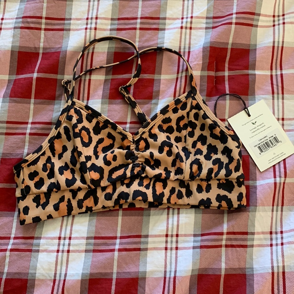 Spell wild cats short crop-amber S NWT